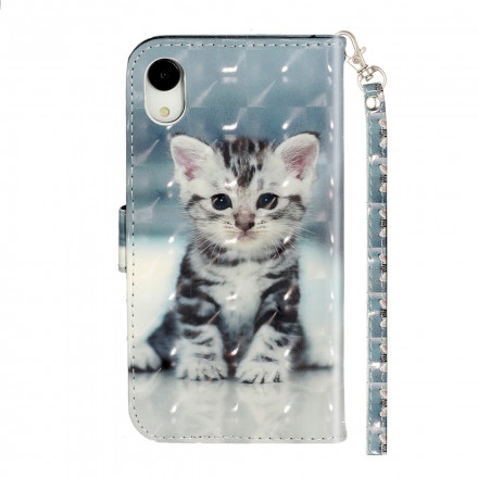 Housse iPhone XR Chaton Light Spots à Lanière Housse iPhone XR Chaton Light Spots à Lanière