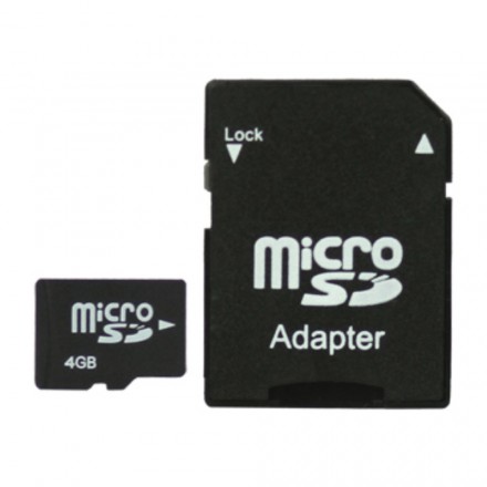 Carte Micro SD 4 Giga avec adaptateur