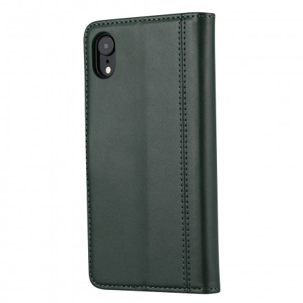 Housse iPhone XR Effet Cuir Porte-Carte Frontal et Sangle