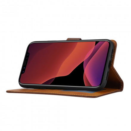 Housse iPhone XR Effet Cuir Porte-Carte Frontal et Sangle