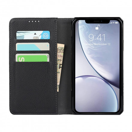 Flip Cover iPhone XR Cuir Litchi Véritable Coque Détachable Flip Cover iPhone XR Cuir Litchi Véritable Coque Détachable
