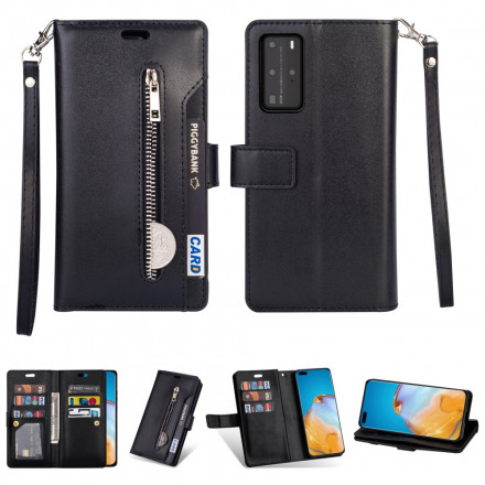 Housse Huawei P40 Pro Porte-Monnaie avec Lanière Housse Huawei P40 Pro Porte-Monnaie avec Lanière