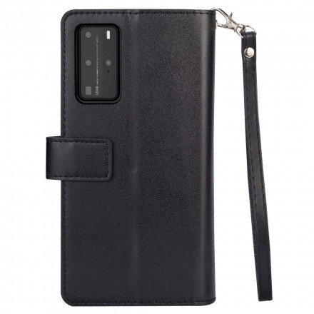 Housse Huawei P40 Pro Porte-Monnaie avec Lanière Housse Huawei P40 Pro Porte-Monnaie avec Lanière