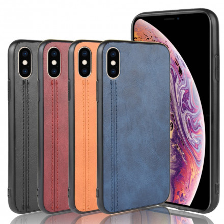 Coque iPhone X / XS Effet Cuir Couture