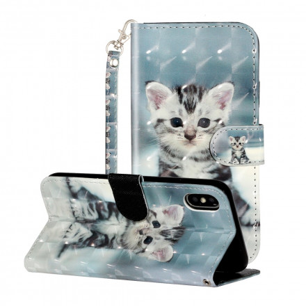 Housse iPhone X / XS Chaton Light Spots à Lanière Housse iPhone X / XS Chaton Light Spots à Lanière