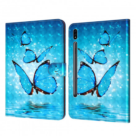 Housse Simili Cuir Samsung Galaxy Tab S7 Papillons Housse Simili Cuir Samsung Galaxy Tab S7 Papillons