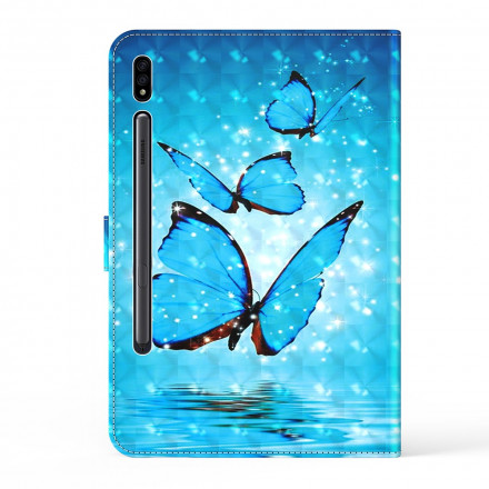 Housse Simili Cuir Samsung Galaxy Tab S7 Papillons