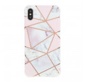 Coque iPhone X / XS Marbre Géométrique Flashy