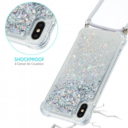 Coque iPhone X / XS Paillettes et Cordon Coque iPhone X / XS Paillettes et Cordon