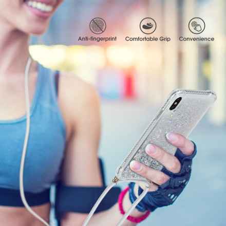 Coque iPhone X / XS Paillettes et Cordon Coque iPhone X / XS Paillettes et Cordon