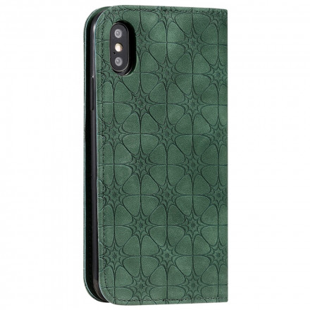 Flip Cover iPhone X / XS Fleurs Baroques