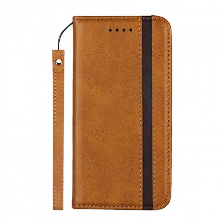Flip Cover iPhone X / XS Effet Cuir Bicolore avec Lanière Flip Cover iPhone X / XS Effet Cuir Bicolore avec Lanière