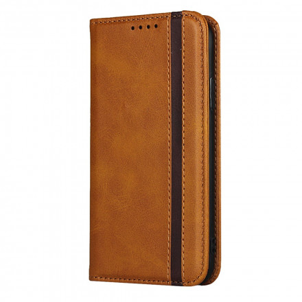 Flip Cover iPhone X / XS Effet Cuir Bicolore avec Lanière Flip Cover iPhone X / XS Effet Cuir Bicolore avec Lanière