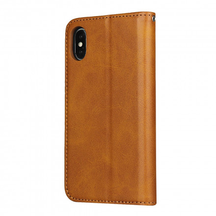 Flip Cover iPhone X / XS Effet Cuir Bicolore avec Lanière Flip Cover iPhone X / XS Effet Cuir Bicolore avec Lanière