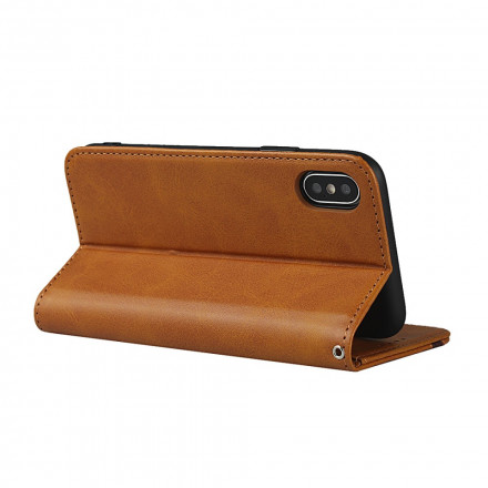 Flip Cover iPhone X / XS Effet Cuir Bicolore avec Lanière Flip Cover iPhone X / XS Effet Cuir Bicolore avec Lanière