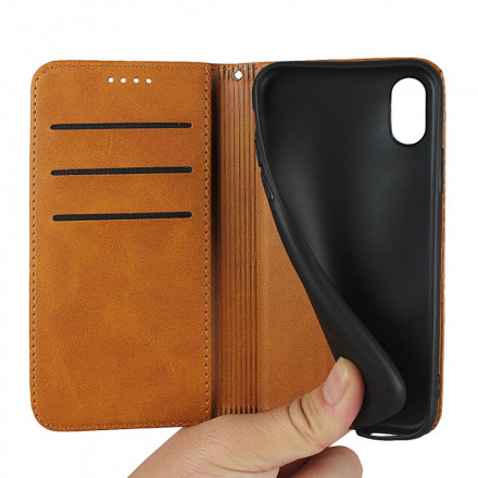 Flip Cover iPhone X / XS Effet Cuir Bicolore avec Lanière Flip Cover iPhone X / XS Effet Cuir Bicolore avec Lanière