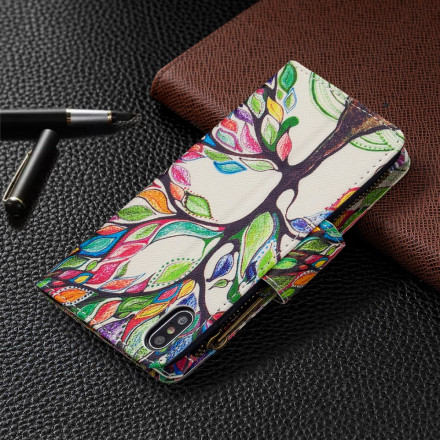 Housse iPhone XS Max Poche Zippée Arbre Housse iPhone XS Max Poche Zippée Arbre