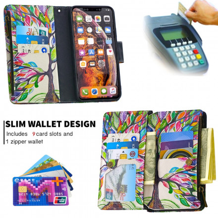 Housse iPhone XS Max Poche Zippée Arbre Housse iPhone XS Max Poche Zippée Arbre