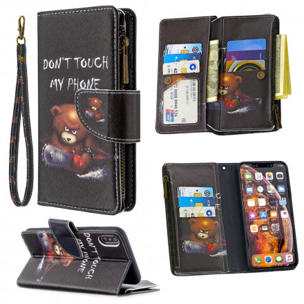 Housse iPhone XS Max Poche Zippée Ours Housse iPhone XS Max Poche Zippée Ours