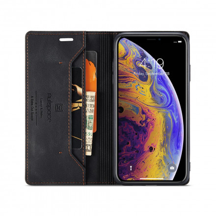 Flip Cover iPhone XS Max Effet Cuir Technologie RFID