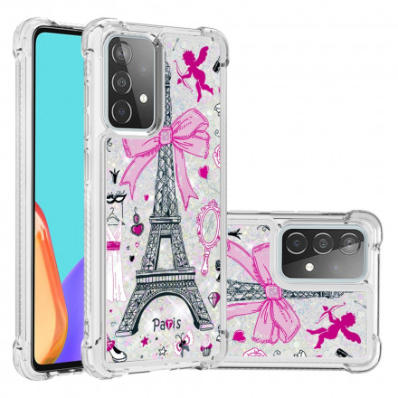 Coque Samsung Galaxy A52 4G / A52 5G La Tour Eiffel Paillettes