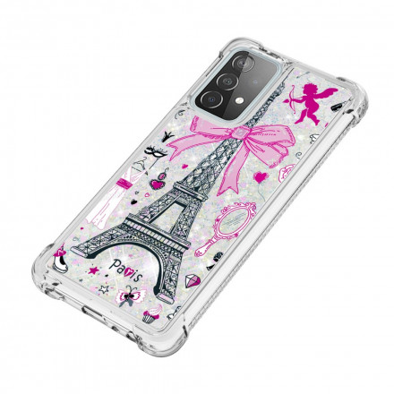 Coque Samsung Galaxy A52 4G / A52 5G La Tour Eiffel Paillettes Coque Samsung Galaxy A52 4G / A52 5G La Tour Eiffel Paillettes