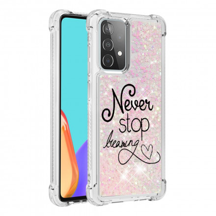 Coque Samsung Galaxy A52 4G / A52 5G Never Stop Dreaming Paillettes Coque Samsung Galaxy A52 4G / A52 5G Never Stop Dreaming Paillettes