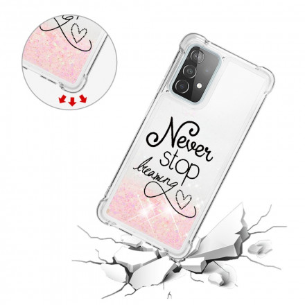 Coque Samsung Galaxy A52 4G / A52 5G Never Stop Dreaming Paillettes Coque Samsung Galaxy A52 4G / A52 5G Never Stop Dreaming Paillettes
