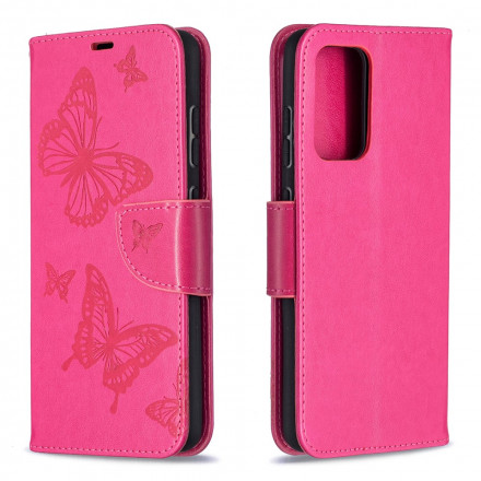 Housse Samsung Galaxy A52 4G / A52 5G Les Papillons en Vol avec Lanière Housse Samsung Galaxy A52 4G / A52 5G Les Papillons en Vol avec Lanière