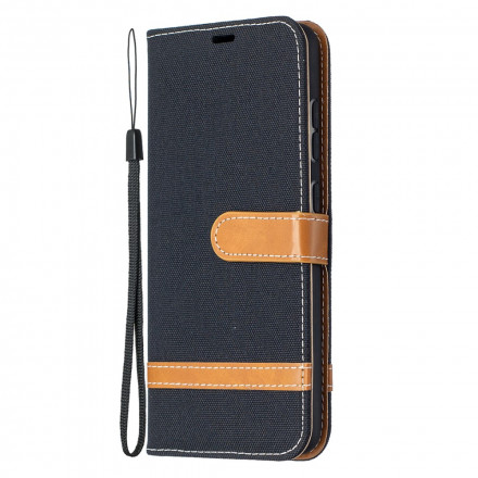 Housse Samsung Galaxy A52 4G / A52 5G Tissu et Effet Cuir à Lanière Housse Samsung Galaxy A52 4G / A52 5G Tissu et Effet Cuir à Lanière