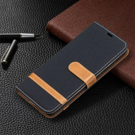 Housse Samsung Galaxy A52 4G / A52 5G Tissu et Effet Cuir à Lanière Housse Samsung Galaxy A52 4G / A52 5G Tissu et Effet Cuir à Lanière