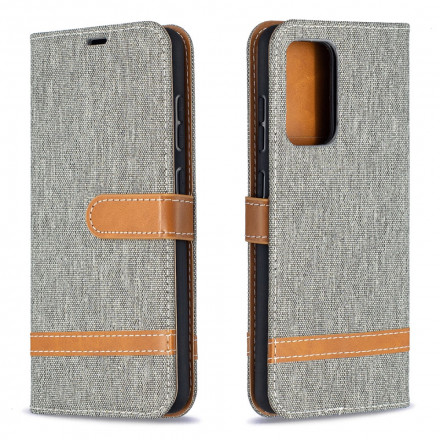 Housse Samsung Galaxy A52 4G / A52 5G Tissu et Effet Cuir à Lanière