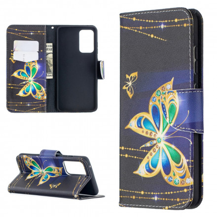 Housse Samsung Galaxy A52 4G / A52 5G Papillons Dorés