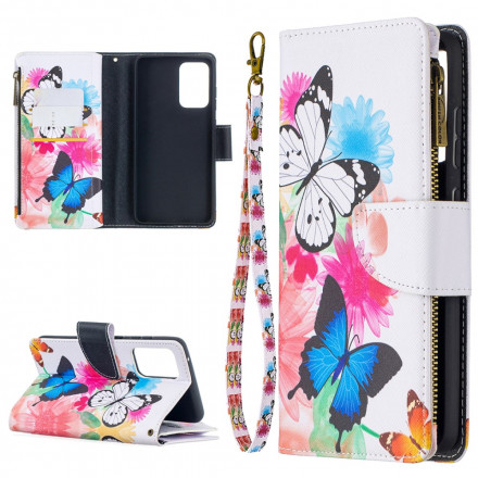 Housse Samsung Galaxy A52 4G / A52 5G Poche Zippée Papillons Housse Samsung Galaxy A52 4G / A52 5G Poche Zippée Papillons