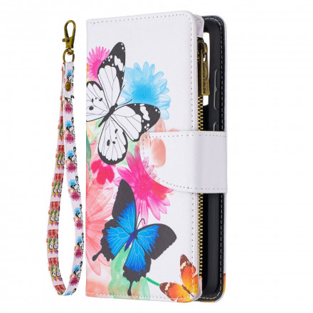 Housse Samsung Galaxy A52 4G / A52 5G Poche Zippée Papillons Housse Samsung Galaxy A52 4G / A52 5G Poche Zippée Papillons