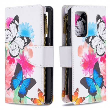 Housse Samsung Galaxy A52 4G / A52 5G Poche Zippée Papillons Housse Samsung Galaxy A52 4G / A52 5G Poche Zippée Papillons