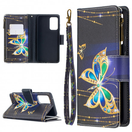 Housse Samsung Galaxy A52 4G / A52 5G Poche Zippée Papillons Housse Samsung Galaxy A52 4G / A52 5G Poche Zippée Papillons