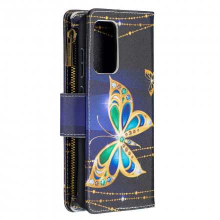 Housse Samsung Galaxy A52 4G / A52 5G Poche Zippée Papillons Housse Samsung Galaxy A52 4G / A52 5G Poche Zippée Papillons