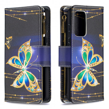 Housse Samsung Galaxy A52 4G / A52 5G Poche Zippée Papillons Housse Samsung Galaxy A52 4G / A52 5G Poche Zippée Papillons