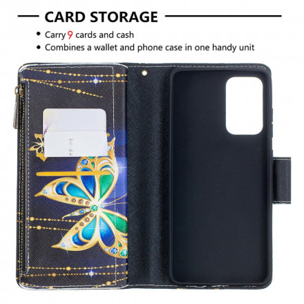 Housse Samsung Galaxy A52 4G / A52 5G Poche Zippée Papillons Housse Samsung Galaxy A52 4G / A52 5G Poche Zippée Papillons