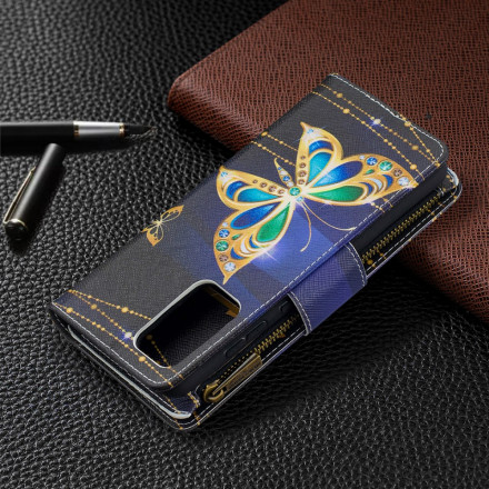 Housse Samsung Galaxy A52 4G / A52 5G Poche Zippée Papillons