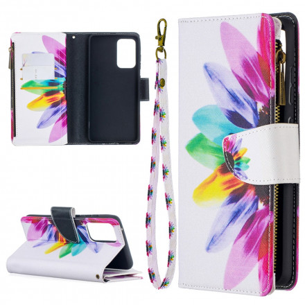 Housse Samsung Galaxy A52 4G / A52 5G Poche Zippée Fleur Housse Samsung Galaxy A52 4G / A52 5G Poche Zippée Fleur
