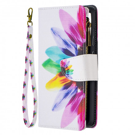 Housse Samsung Galaxy A52 4G / A52 5G Poche Zippée Fleur Housse Samsung Galaxy A52 4G / A52 5G Poche Zippée Fleur