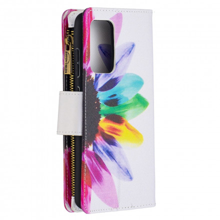 Housse Samsung Galaxy A52 4G / A52 5G Poche Zippée Fleur