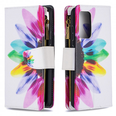 Housse Samsung Galaxy A52 4G / A52 5G Poche Zippée Fleur Housse Samsung Galaxy A52 4G / A52 5G Poche Zippée Fleur