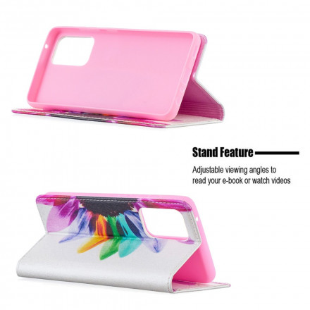 Flip Cover Samsung Galaxy 52 4G / A52 5G Fleur Aquarelle Flip Cover Samsung Galaxy 52 4G / A52 5G Fleur Aquarelle