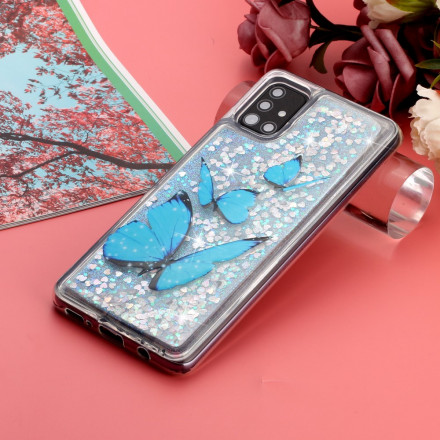 Coque Samsung Galaxy A52 4G / A52 5G Papillons Volants Paillettes