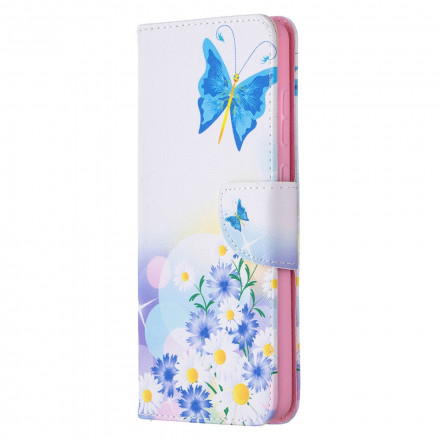 Housse Samsung Galaxy A72 4G / A72 5G Papillons et Fleurs Peints