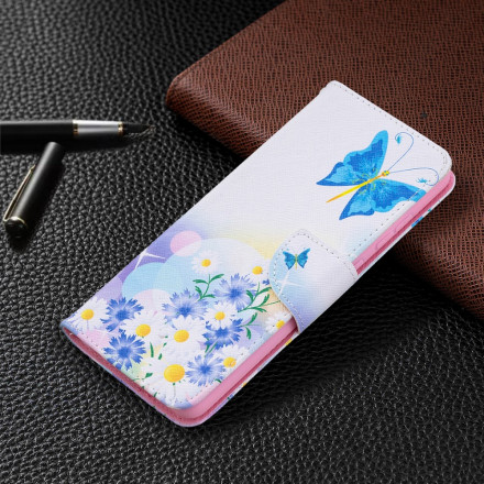 Housse Samsung Galaxy A72 4G / A72 5G Papillons et Fleurs Peints