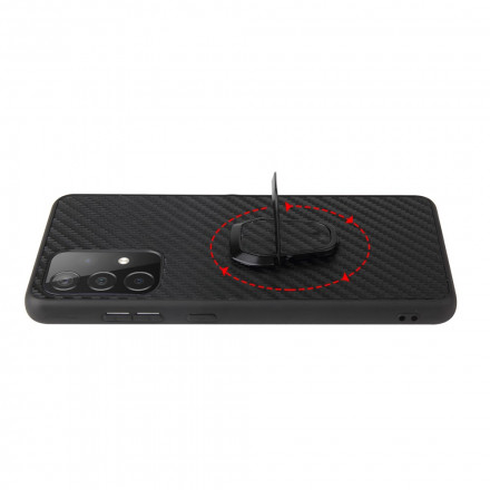 Coque Samsung Galaxy A52 4G / A52 5G Fibre Carbone Anneau-Support Coque Samsung Galaxy A52 4G / A52 5G Fibre Carbone Anneau-Support